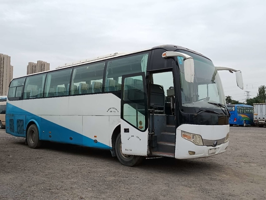حافلة سياحية مستعملة 51 مقعدًا باللون الأبيض تستخدم Yutong Bus Yuchai Engine ZK6110