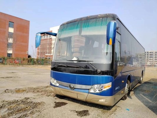 حافلة ركاب مستعملة 51 مقعدًا ذات أبواب مزدوجة تعليق زنبركي ليفي Weichai Engine Young Tong Bus