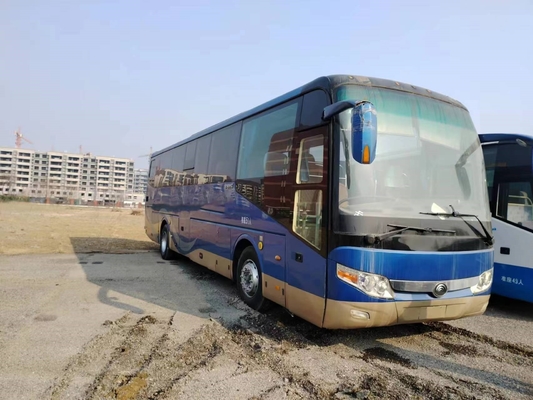 حافلة ركاب مستعملة 51 مقعدًا ذات أبواب مزدوجة تعليق زنبركي ليفي Weichai Engine Young Tong Bus