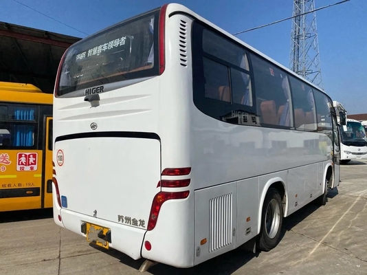 حافلات فاخرة مستعملة 32 مقعدًا مستعملة Higer Coach Bus KLQ6796 Yuchai Engine White اللون