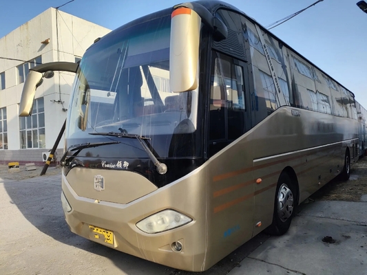 حافلة سفر مستعملة Yuchai Engine أبواب مزدوجة 53 مقعدًا 12 مترًا مستعملة Zhongtong Bus LCK6125