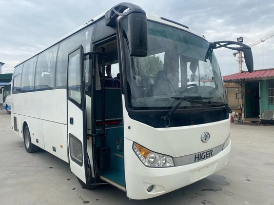 حافلة ركاب مستعملة 30 مقعدًا نافذة مانعة للتسرب Yuchai Engine 2 + 2 مقاعد تخطيط AC مستعمل Higer KLQ6755