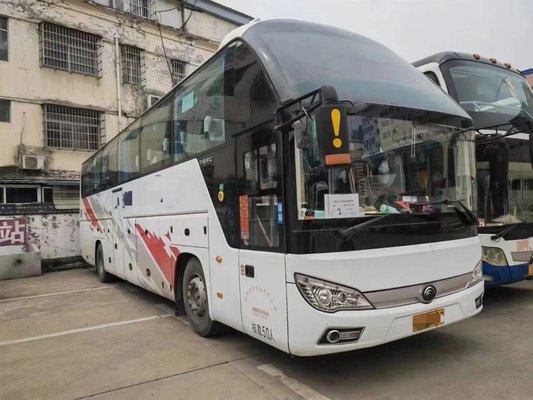 حافلة سياحية مستعملة 12 متر 2 زجاج أمامي باب وسط 50 مقعد مكيف هواء محرك خلفي Yutong Bus ZK6122