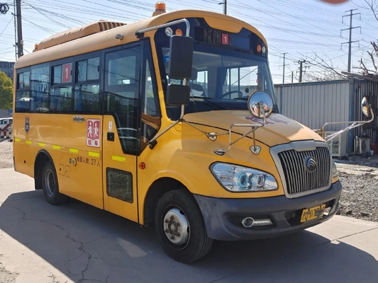 حافلة مدرسية مستعملة صفراء اللون 27 مقعدًا نافذة منزلقة بمحرك أمامي مع مكيف هواء مستعمل Yutong Bus ZK6609
