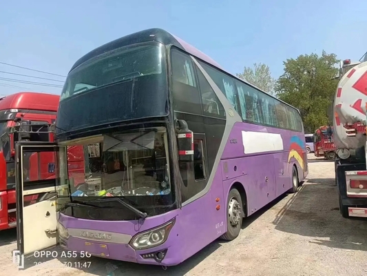 حافلة سياحية مستعملة Weichai Engine وسادة هوائية تعليق 54 مقعدًا مكيف هواء باب واحد Kinglong XMQ6119