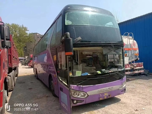 حافلة سياحية مستعملة Weichai Engine وسادة هوائية تعليق 54 مقعدًا مكيف هواء باب واحد Kinglong XMQ6119