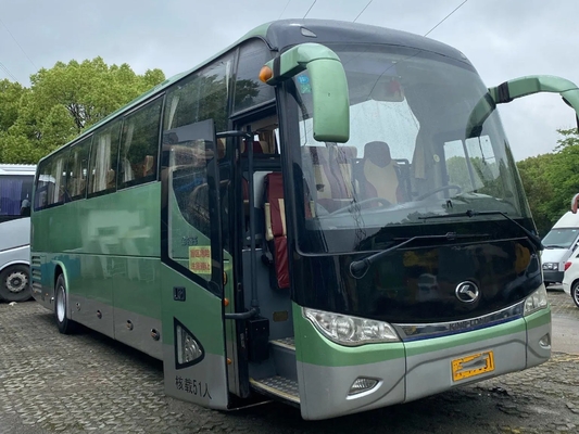 حافلات فاخرة مستعملة 51 مقعدًا لون أخضر 12000 كجم وزن كبح EURO IV Yuchai Engine Kinglong Bus XMQ6113 LHD / RHD