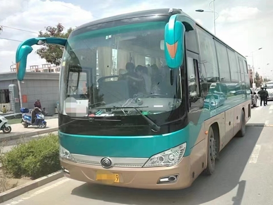 المدربين السيارات المستعملة اللون الأخضر 36 مقعدًا مكيف هواء باب الركاب الأوسط اليد الثانية Yutong Bus ZK6906