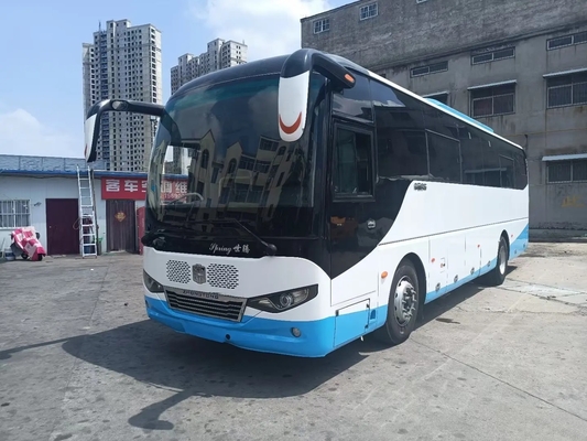 محرك أمامي لحافلة الكنيسة المستخدمة 6 أسطوانات 220hp أوراق الربيع 45 مقعدًا مع مكيف هواء Zhongtong LCK6108D