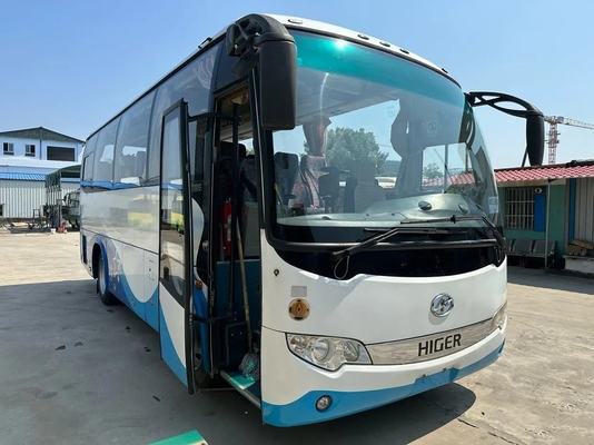 مستعملة Transit Bus Yuchai Engine وسادة هوائية تعليق 33 مقعدًا ناقل حركة يدوي 2nd Hand Higer KLQ6796 مع A / C