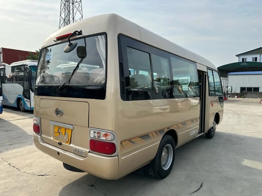 تجار الحافلات الصغيرة المستعملة EURO IV 19 مقعدًا بلون الشمبانيا محرك Yuchai 6 أمتار باب قابل للطي مستعمل Ankai Bus HK6606