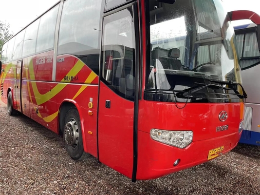مدرب اليد الثانية باب الركاب الأوسط 51 مقعدًا اللون الأحمر 10.5 متر محرك Yuchai مستعمل Higer Bus KLQ6109