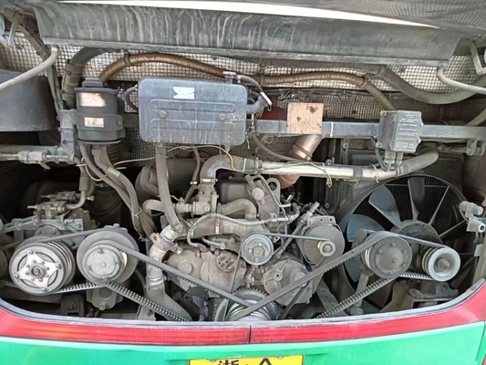 حافلة قصيرة مستعملة 9 أمتار محرك نادر 39 مقعدًا لإغلاق النافذة LHD / RHD رف الأمتعة Youngtong ZK6908