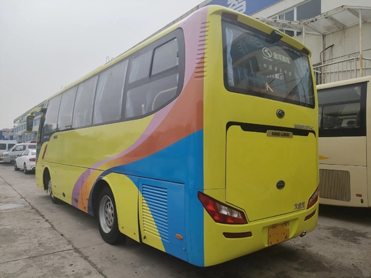 حافلة صغيرة مستعملة 2015 سنة 33 مقعدًا باب واحد مقصورة الأمتعة نافذة مانعة للتسرب 2nd Hand Kinglong Bus XMQ6802