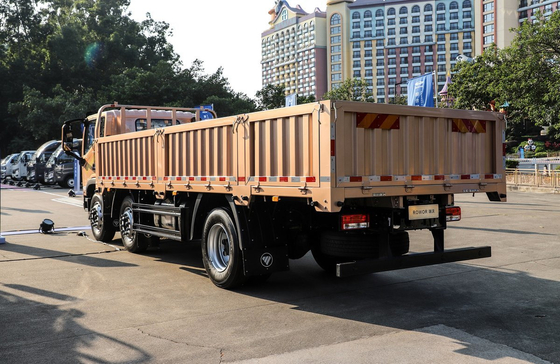 شاحنات الشحن الصينية المستعملة فوتون شاحنة ذهبية لون 6 * 2 مربع مسطح حمولة 18 طن