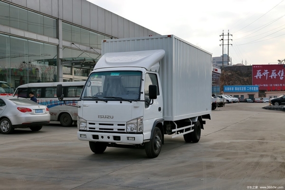 شاحنة شحن 15 طن يورو 4 إيسوزو 4 × 2 فان شاحنة شاحنة 6 إطارات متعددة أوراق العواصف 35 مربع مربع