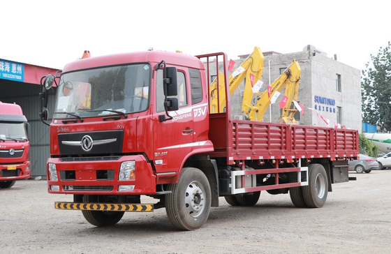 12 طن شاحنة شحن الصين العلامة التجارية دونفينغ 4 * 2 شاحنة شاحنة مسطحة إطارات خلفية مزدوجة القيادة اليد اليسرى