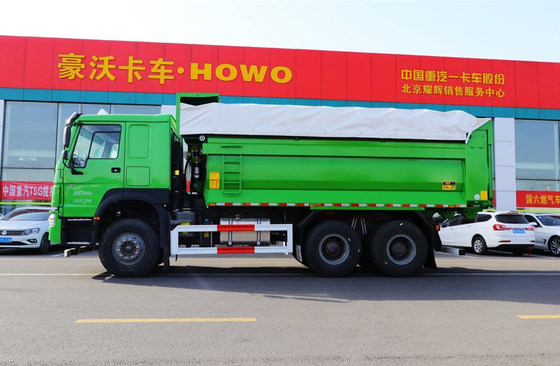 شاحنة صينية محرك 400 ويتشاي محرك 6 × 4 هوو ديمبر شاحنة ورقة الربيع 10 عجلات النقل على الطرق