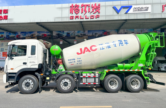 شاحنة الخرسانة النقالة 7-8m3 ناقلة مزيج الاسمنت شاحنة الصينية العلامة التجارية JAC يوتشاي 350 حصان