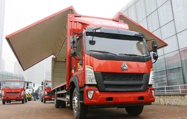 2012 سنة استخدام الشاحنات الثقيلة 4 × 2 محرك الوضع HOWO العلامة التجارية فان الجسم صندوق البضائع