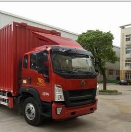 2012 سنة استخدام الشاحنات الثقيلة 4 × 2 محرك الوضع HOWO العلامة التجارية فان الجسم صندوق البضائع