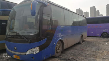 مقاعد Luxery الأزرق مستعملة Yutong Bus 39 مقعد 2010 سنة ديزل Yuchai محرك طويل العمر سيارة كبيرة جدا