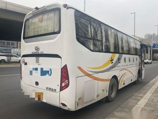 مستعمل Higer Bus موديل KLQ6882 39 مقعدًا من الصلب الشاسيه المستخدم حافلة ركاب Yuchai المحرك الخلفي 162kw أبواب مفردة التوجيه الأيسر