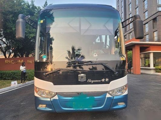 تستخدم zhongtong bus LCK6119 48 مقعدًا خلفي محرك Yuchai وسادة هوائية هيكل أبواب مزدوجة تعبئة عارية محرك اليد اليسرى