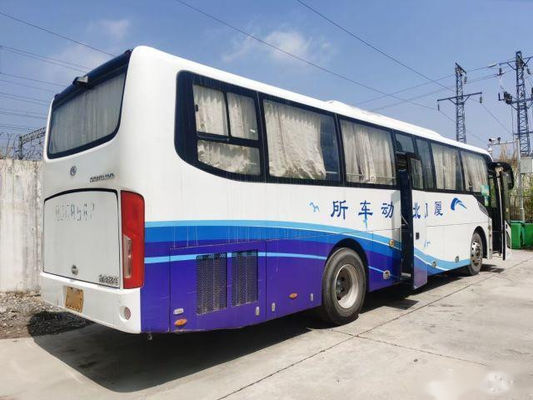 XMQ6119 حافلات Kinglong مستعملة 56 مقعدًا 2 + 3 تخطيط مستعمل للحافلة السياحية محرك خلفي أبواب مزدوجة هيكل وسادة هوائية لمحرك اليد اليسرى