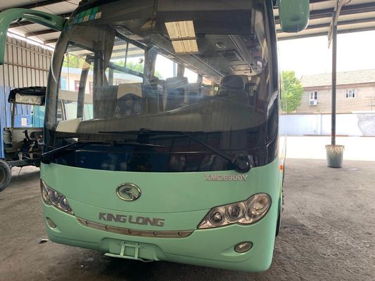 حافلة سياحية مستعملة Kinglong XMQ6900 39 مقعدًا مقودًا يسارًا باب واحد هيكل فولاذي منخفض كيلومتر حافلة ركاب مستعملة