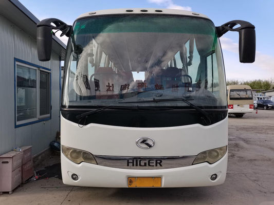 حافلة سياحية مستعملة KLQ6856 37 مقعدًا من الفولاذ المقود الأيسر شاسيه Euro III مستعمل Higer Bus