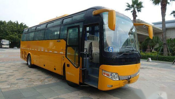 تستخدم Yutong Bus ZK6107 49 مقعدًا للتوجيه الأيسر هيكل وسادة هوائية Yuchai محرك خلفي منخفض كيلومتر