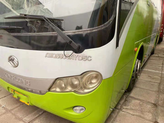 حافلة Kinglong مستعملة XMQ6900 حافلة سياحية مستعملة 39 مقعدًا Yuchai Engine 180kw Euro III Steel Chaسيه اليسار التوجيه