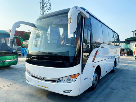 حافلة سياحية مستعملة Kinglong XMQ6802 حافلة مستعملة 34 مقعدًا Yuchai Engine Euro 5 هيكل فولاذي عالي الجودة
