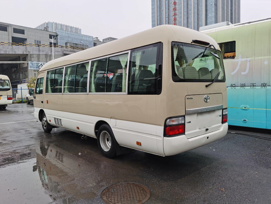 LHD مستعمل Coaster Bus Hino Engine 23 Seater Khaki Bus مع نظام تكييف فاخر