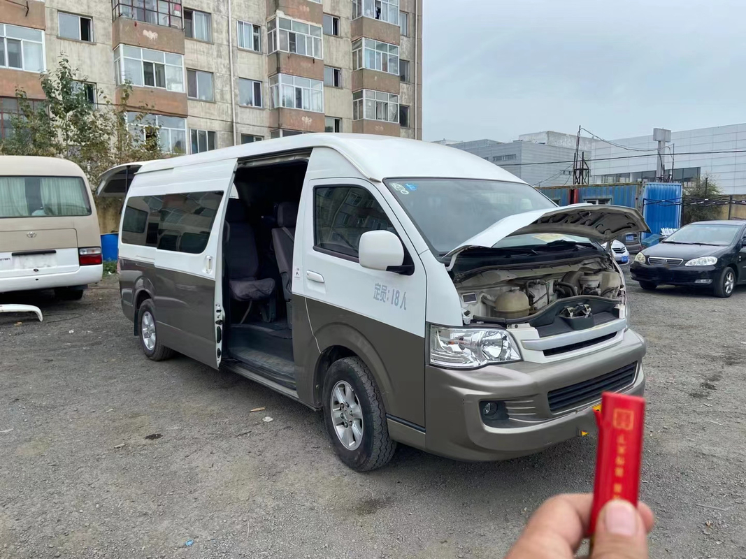 العلامة التجارية الصينية Hiace 18seats مستعملة ميني فان 3TZ محرك البنزين 2016 Jinbei Hiace