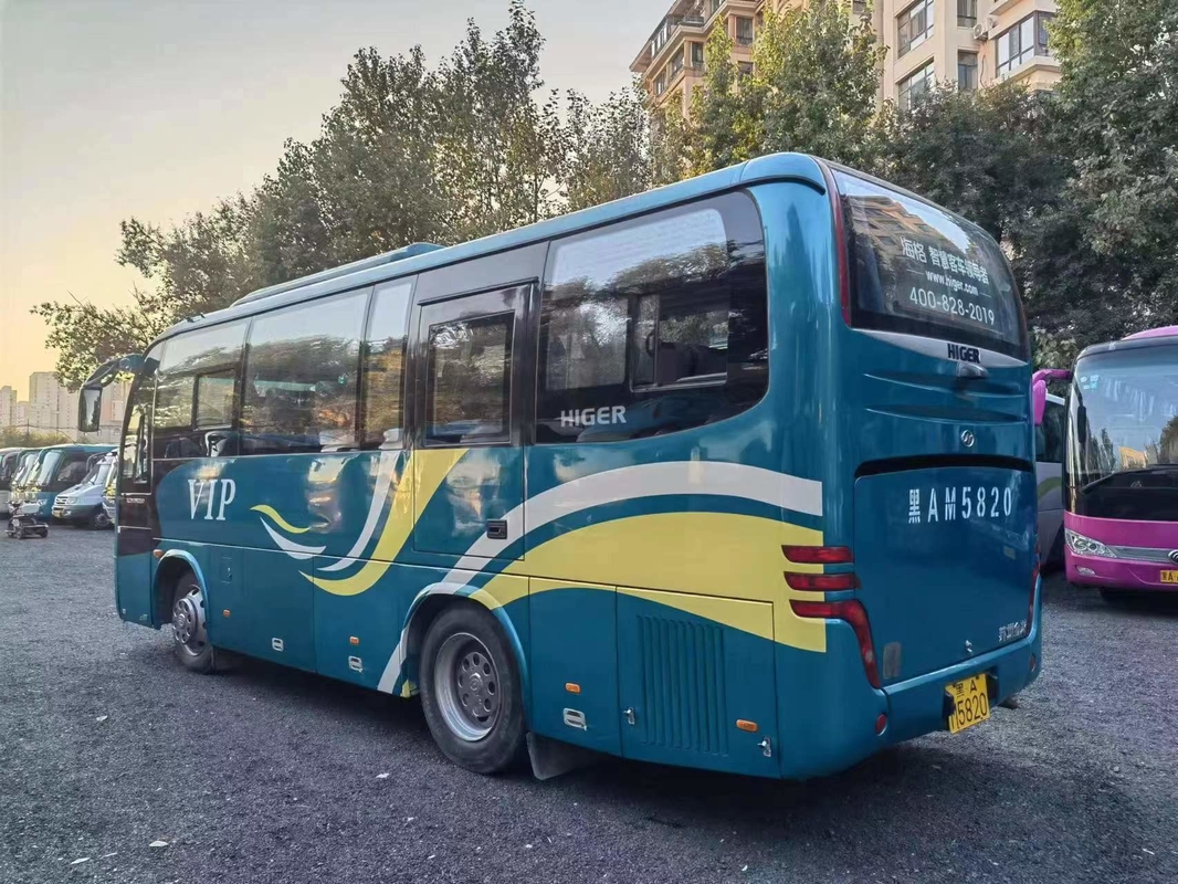 2017 سنة 34 مقاعد مستعملة Higer KLQ6796 Mini Bus LHD Steering Engine بدون حوادث