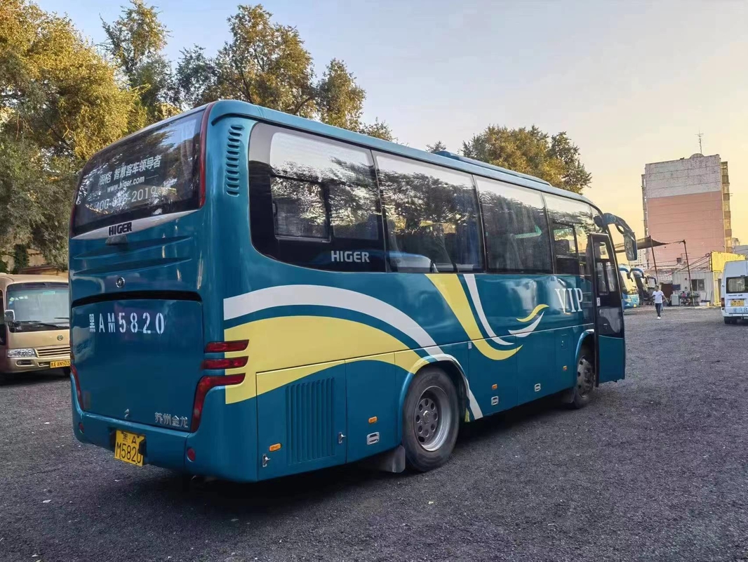 2017 سنة 34 مقاعد مستعملة Higer KLQ6796 Mini Bus LHD Steering Engine بدون حوادث