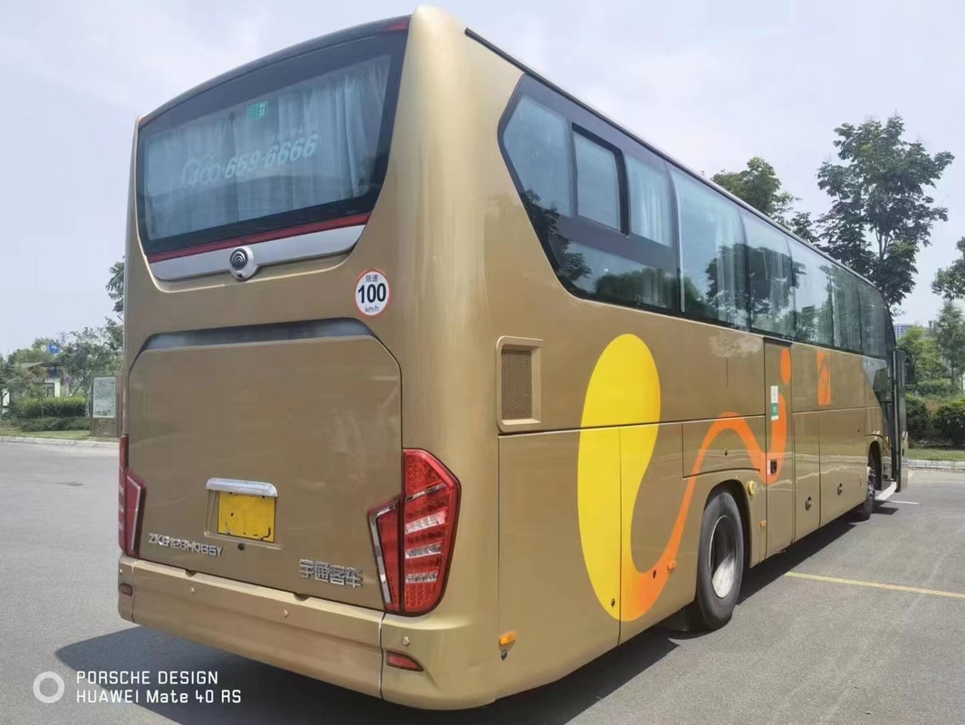 2018 سنة 54 مقعدًا تستخدم Yutong Bus ZK6128 Coach Bus Diesel Engine Airbag Suspension
