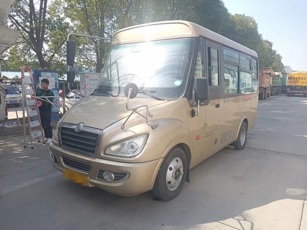 مستعملة ميني فان محرك أمامي قابل للطي بوابة Slidng Windows 14 مقعدًا تستخدم Dongfeng Mini Bus EQ6550