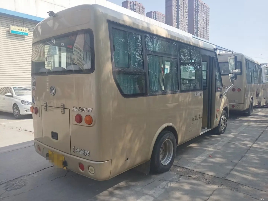 مستعملة ميني فان محرك أمامي قابل للطي بوابة Slidng Windows 14 مقعدًا تستخدم Dongfeng Mini Bus EQ6550