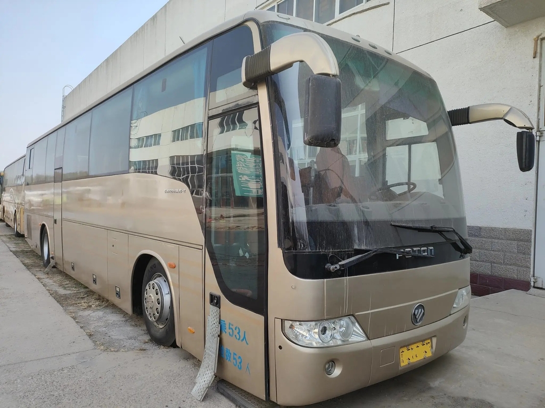 مستعملة حافلة تجارية أبواب مزدوجة 53 مقعدًا محرك Yuchai 330hp مستعمل Foton BJ6120