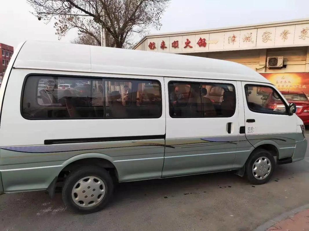 مستعملة ميني كوتش عالية السقف 14 مقعدًا JINBEI Big Hiace مكيف هواء نافذة انزلاقية 2nd Hand Minibus SY6548