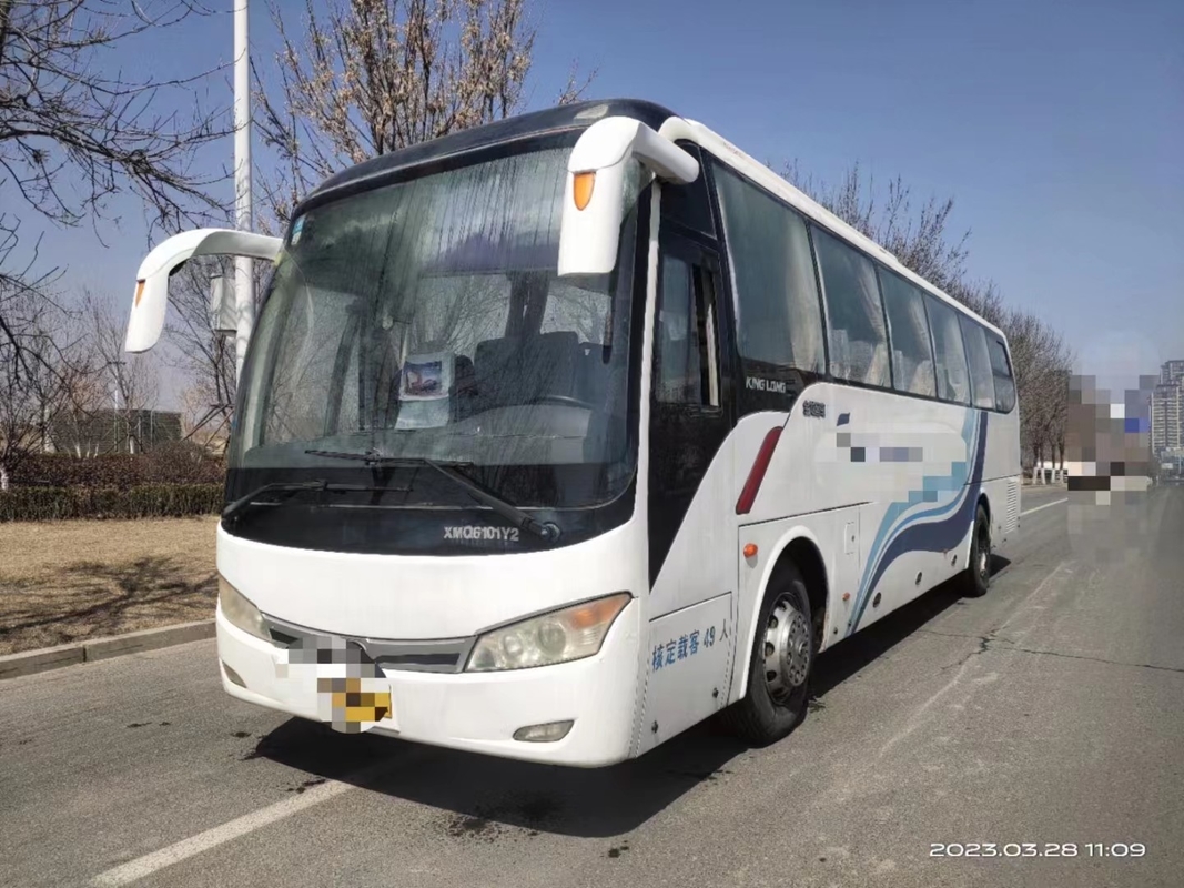 2nd Hand Bus 10.5 متر نافذة الختم باب الركاب الأوسط 47 مقعدًا مكيف هواء مستعمل Kinglong Bus XMQ6101