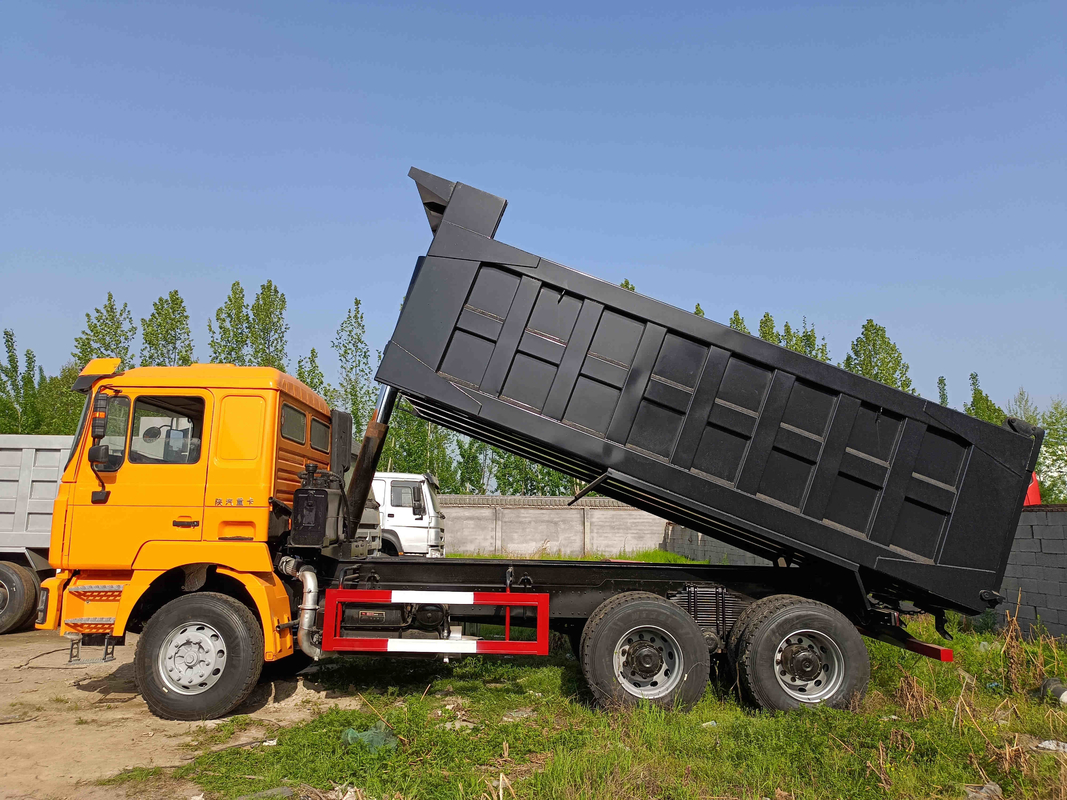 شاحنة يدوية ثانية كابينة سقف مسطح 8.7 متر علبة تروس سريعة 380hp 6 × 4 مستعملة شاحنة قلابة SHACMAN D'LONG F3000