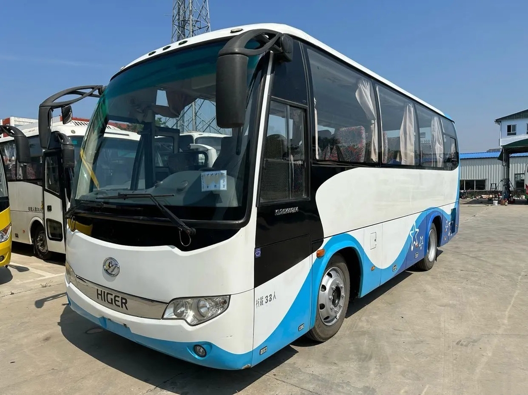 مستعملة Transit Bus Yuchai Engine وسادة هوائية تعليق 33 مقعدًا ناقل حركة يدوي 2nd Hand Higer KLQ6796 مع A / C