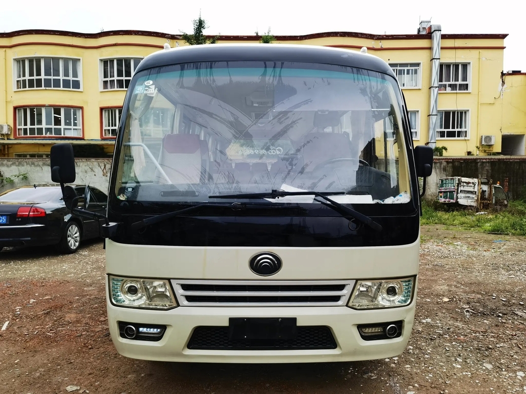 مستعملة 16 Seater Minibus 2016 سنة المحرك الأمامي 19 مقعدًا نافذة منزلقة LHD / RHD اليد الثانية Yutong Bus ZK6729D