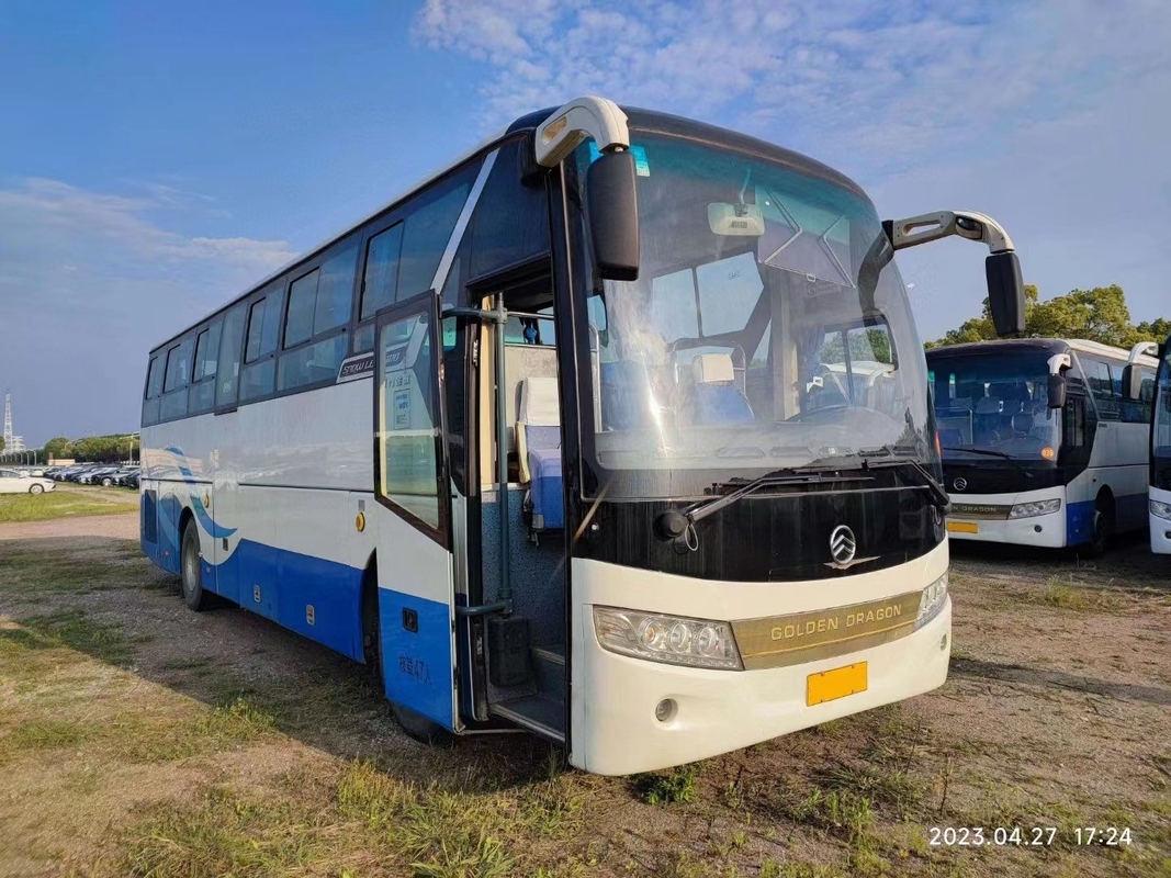 باصات وحافلات مستعملة 47 مقعدًا مقصورة الأمتعة الباب الأوسط محرك نادر تستخدم Golden Dragon Bus XML6113