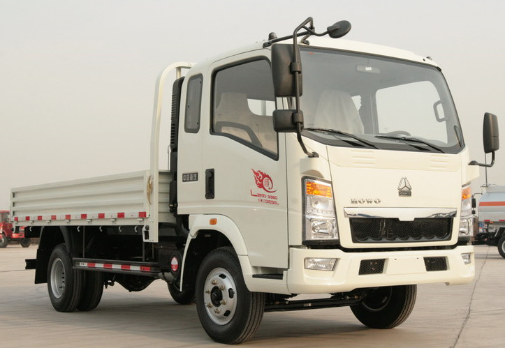 شاحنات صغيرة مستعملة 4 × 2 وضع القيادة تحميل 4-6 طن محرك اليد اليمنى Sinotruck Howo Lorry Truck