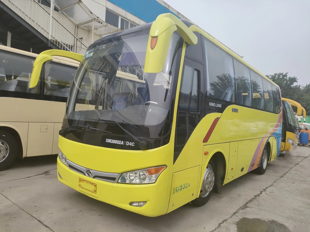حافلة صغيرة مستعملة 2015 سنة 33 مقعدًا باب واحد مقصورة الأمتعة نافذة مانعة للتسرب 2nd Hand Kinglong Bus XMQ6802